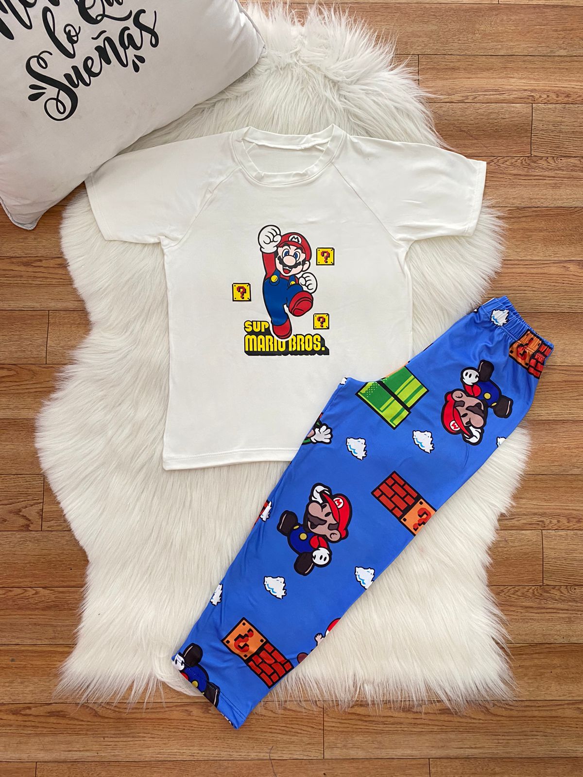 Pijama Infantil Mario Bros - Rosa Pastell